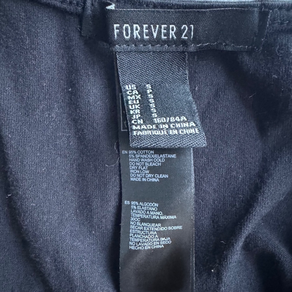 FOREVER 21 Black “Beauty Is A Short-Lived Tyranny” Strappy Side Bodysuit Size S - Picture 5 of 9